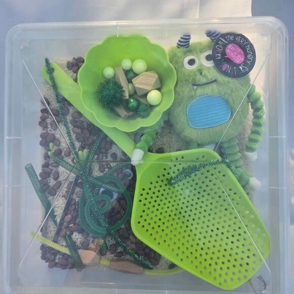 Monsters Sensory Bin Kit Toddler Activity Set For Fine Motor Skills Pretend Play - Picture 4 of 7